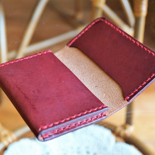 本革 名刺入れ（ワイン×レッド） 名刺入れ・カードケース BLESS 通販