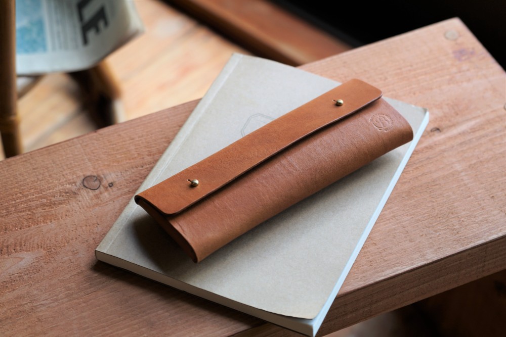 本革 ペンケース/シンプル（キャメル）