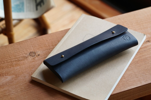 本革 ペンケース/シンプル（ネイビー） ペンケース BLESS 通販 4983598