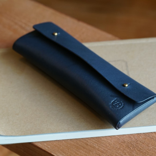 本革 ペンケース/シンプル（ネイビー） ペンケース BLESS 通販 4983598