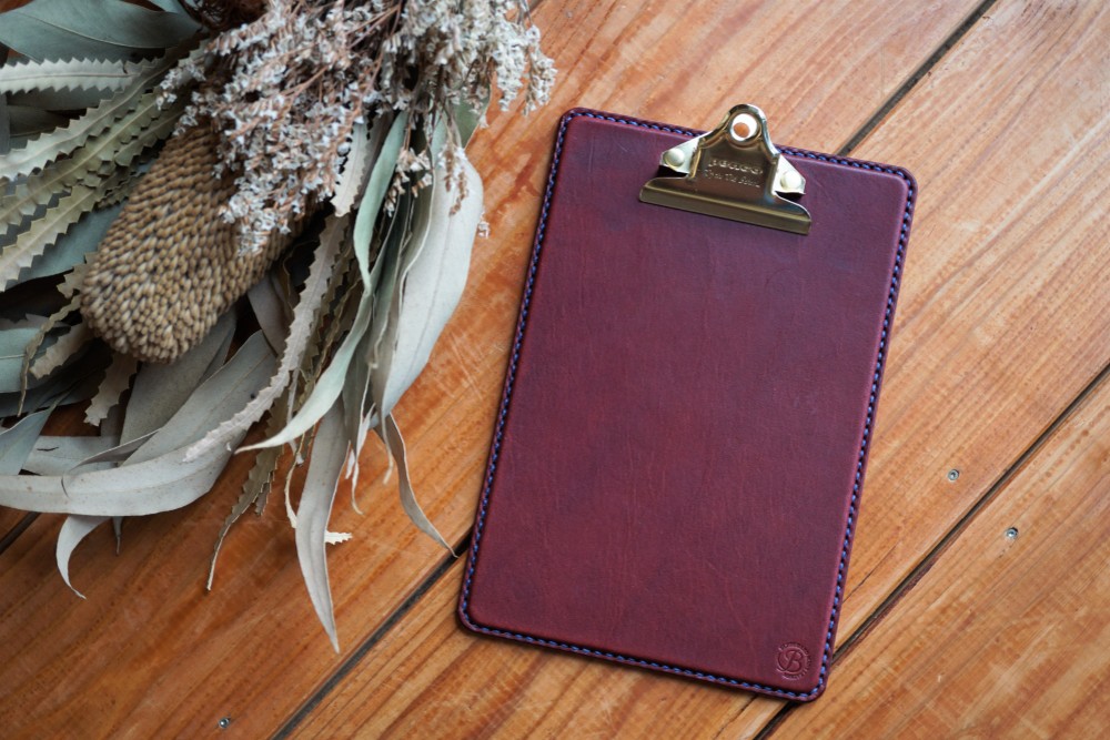 本革 クリップボード（A5サイズ）ワイン