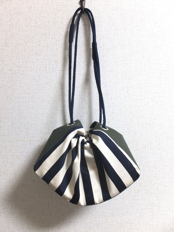 M A R U bag　NAVY×MOSSGREEN 1枚目の画像