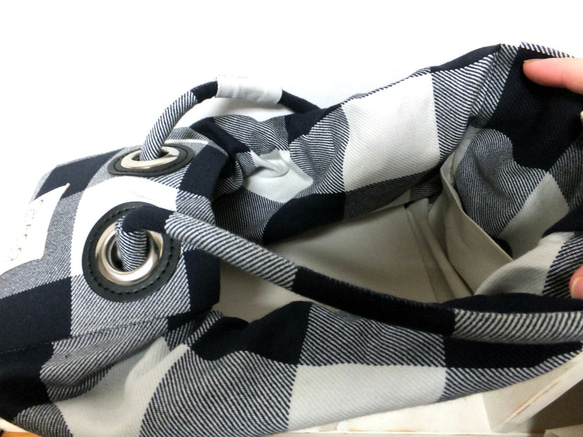 maru bag 《blockcheck NAVY》 4枚目の画像