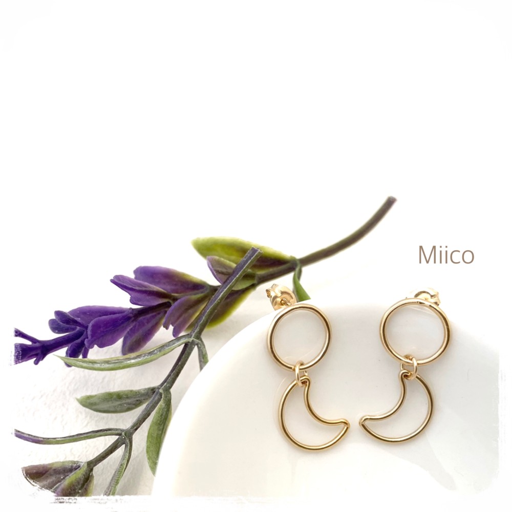 K14GF>マルとツキのピアス ピアス（フック・チェーン） Miico 通販  