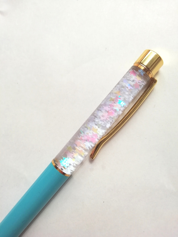 ハーバリウムボールペン#221 ラメをいっぱい詰め込んだハーバリウムボールペン ペン・筆記用具