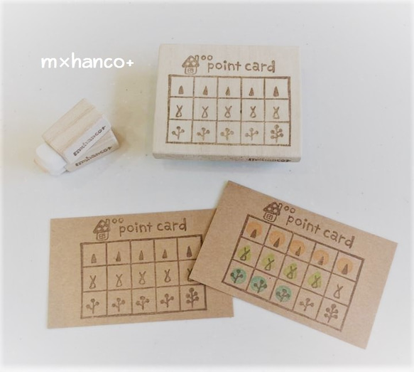 ▽再販▽ 森のスタンプカードの消しゴムはんこ3点set。 はんこ