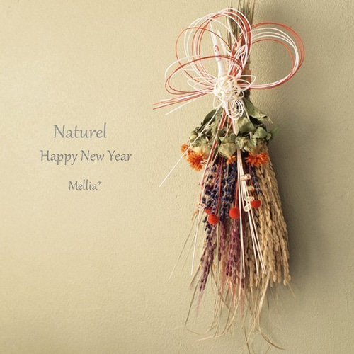 新作】稲穂スワッグ・ナチュラル しめ縄・しめ飾り Mellia* メリア