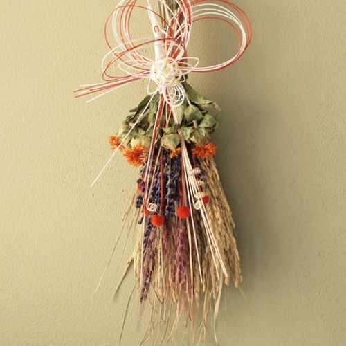 新作】稲穂スワッグ・ナチュラル しめ縄・しめ飾り Mellia* メリア