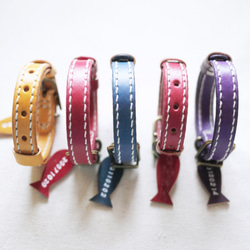 WeWii | Handmade Leather Cat Collar,Pet Collar | sizeM 2枚目の画像