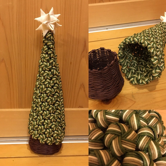 《送料無料》花結び編みのクリスマスツリー 2枚目の画像