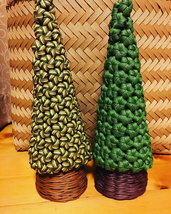 《送料無料》花結び編みのクリスマスツリー 3枚目の画像