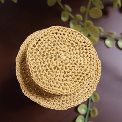 受注製作　22cmドール用　カンカン帽子　頭囲12cm　 白ライン 2枚目の画像