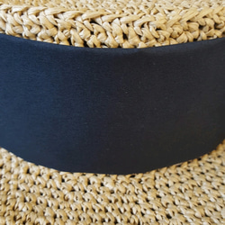 受注製作　57cm　カンカン帽　太枠リボン　汗取りテープ付き　 2枚目の画像