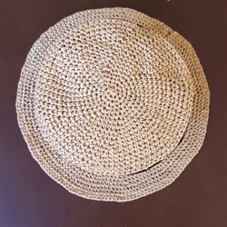 受注製作　57cm　カンカン帽　太枠リボン　汗取りテープ付き　 5枚目の画像