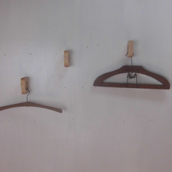 まちゃ様オーダー品　壁付けハンガーフック　コートフック　（5個セット）　/　国産ヒノキ 2枚目の画像