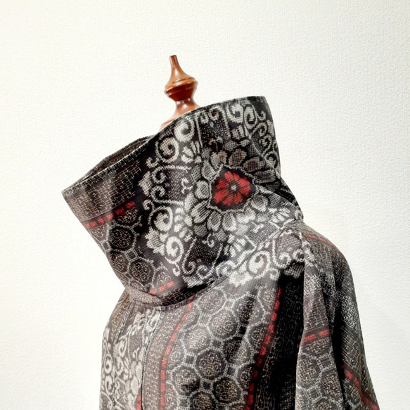 ビンテージ大島紬のリメイクワンピース 