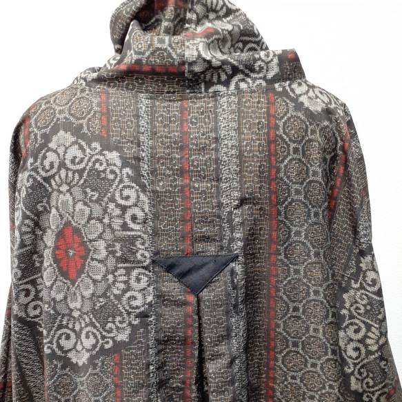 ビンテージ大島紬のリメイクワンピース 