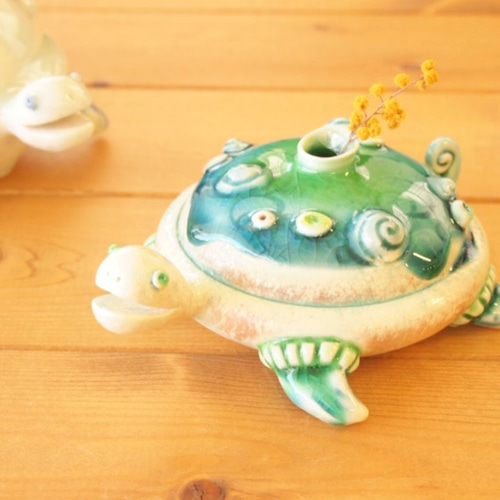 みかガマ カメさん花器