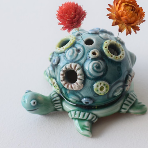 みかガマ カメさん花器