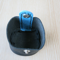 コインケース（punyupunyu2　ブラック×ブルー） 5枚目の画像