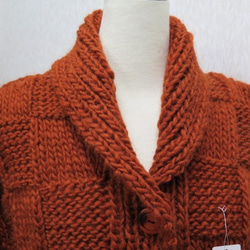★手編みアイスランドロピー鹿の子編みのジャケット　オリジナル一点物　送料無料★ 4枚目の画像