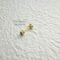 再…再販 極小 ターコイズ３ミリ一粒 ピアス 2枚目の画像