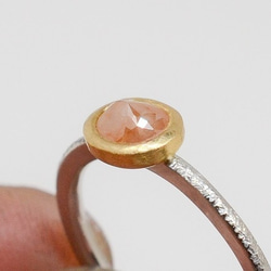 【 M様専用 】ナチュラルピーチピンクダイヤモンドのPt900/K22(小さいサイズの指輪） 4枚目の画像
