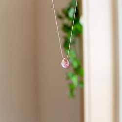 《ピンク トパーズ》肌に優しい＊絹糸のネックレス 3枚目の画像