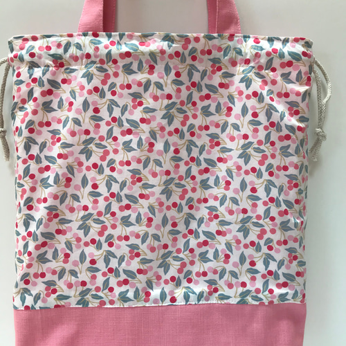 チェリードロップ巾着袋リバティのハンドメイド
