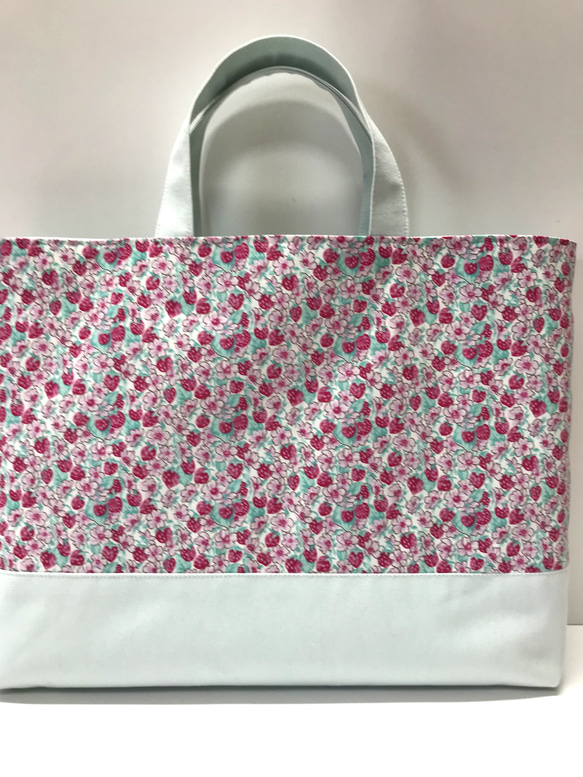 リバティプリント使用♪アシュテッド♪レッスンバッグ♪赤ピンク 