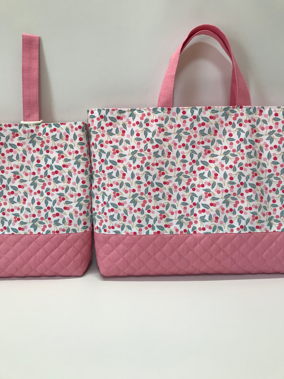 ハンドメイド オーダー レッスンバッグ 上履き入れ キルティング