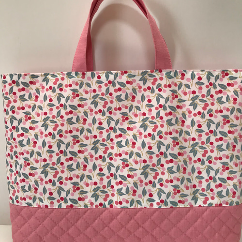 リバティプリント使用♪レッスンバッグ♪チェリードロップ♪ピンク