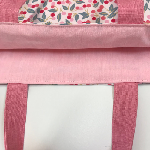 リバティプリント使用♪レッスンバッグ♪チェリードロップ♪ピンク