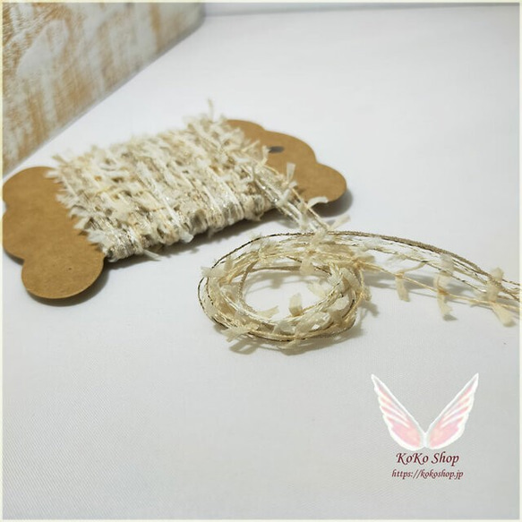引き揃え糸カード : ～木陰のお茶会～　 オリジナル糸　ファンシー　ラッピング　タッセル 1枚目の画像