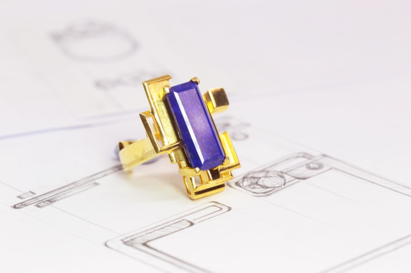 PARADEISOS | Natural Lapis Lazuli Gemstone Ring 1枚目の画像