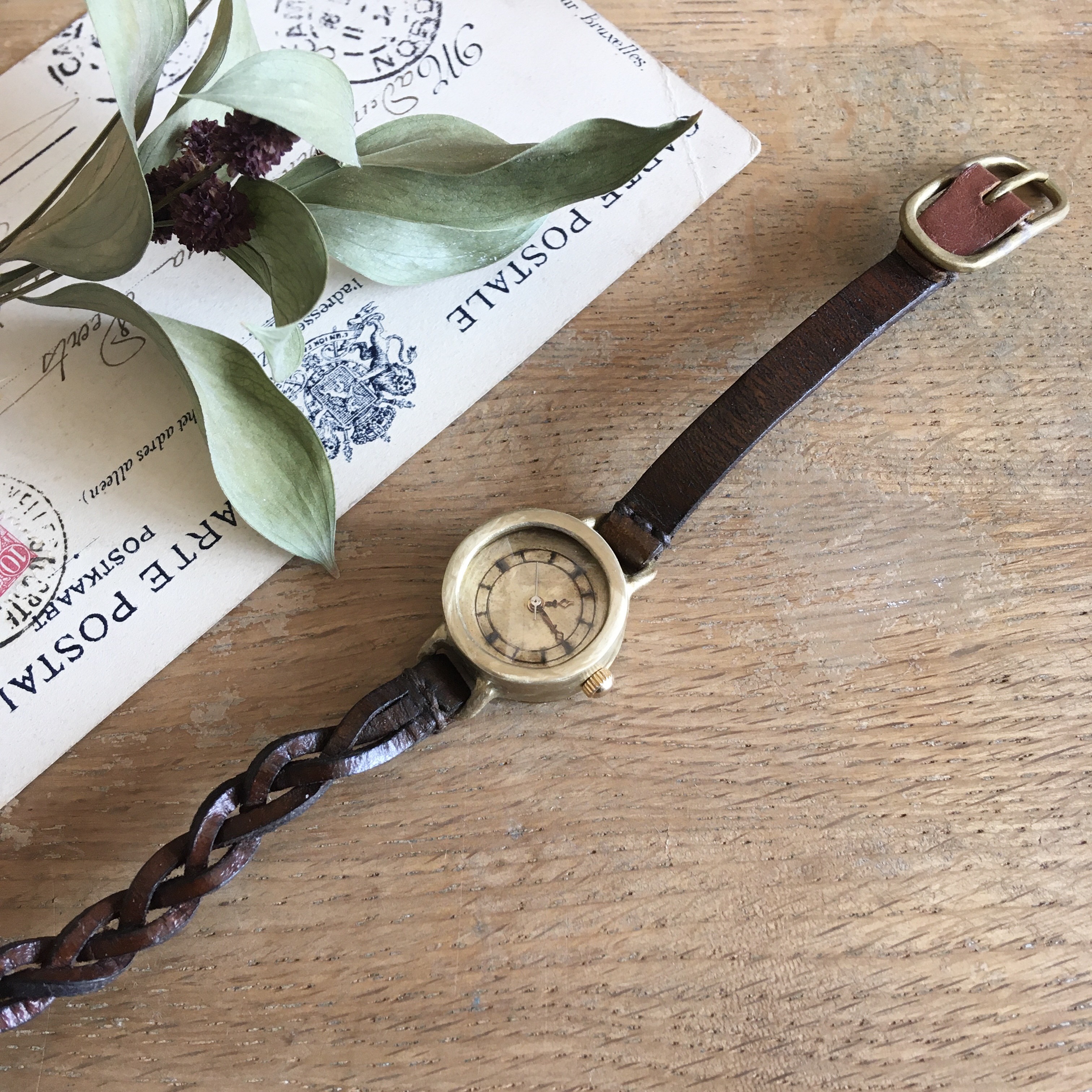 アンティーク風　腕時計【tresse】Brown