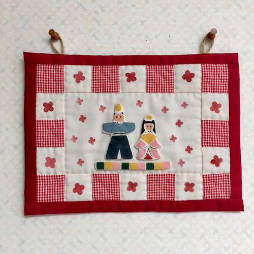 ひなまつり お雛様 ハンドメイド 壁掛け タペストリー 壁飾り オブジェ ひな祭り＊おひなさまの壁飾り タペストリー・壁掛け YUKI 通販