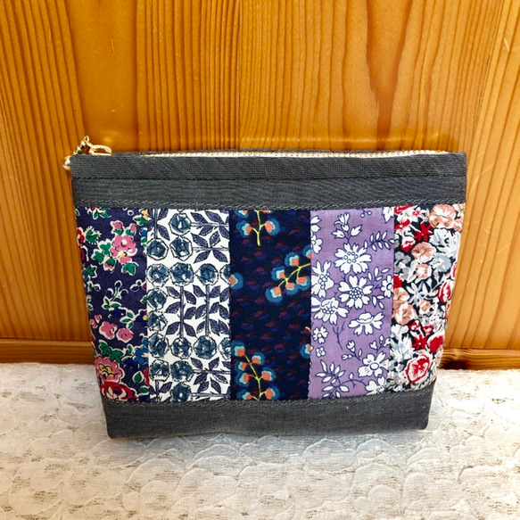 ハンドメイド　パッチワークキルト　リバティ　ポーチ リバティ パッチワークポーチ＊B ポーチ YUKI 通販 8270519