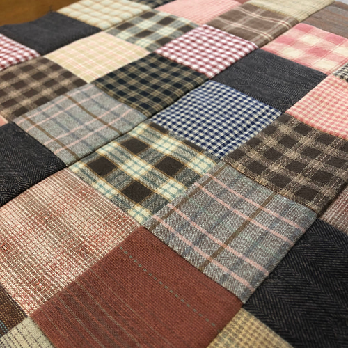 パッチワークキルト　四角つなぎのキルト パッチワーク キルトトップ 四角つなぎ(大)＊長方形 その他素材