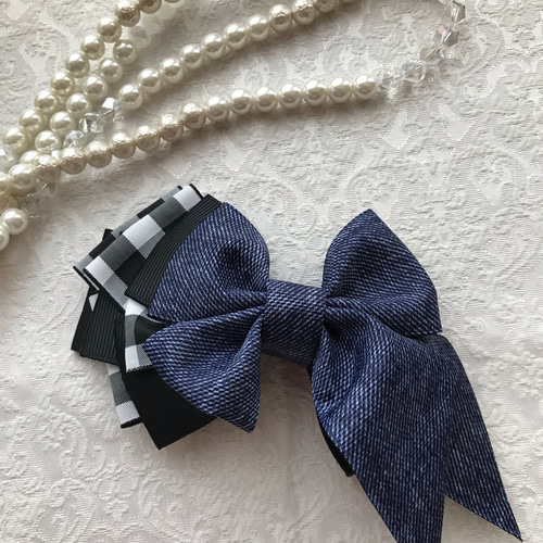 【シック＆キュート☆重ねリボンがかわいい】 CHANEL バレッタ 新作!リボンが可愛い【Chanel】シャネル CCマーク ボウ バレッタ