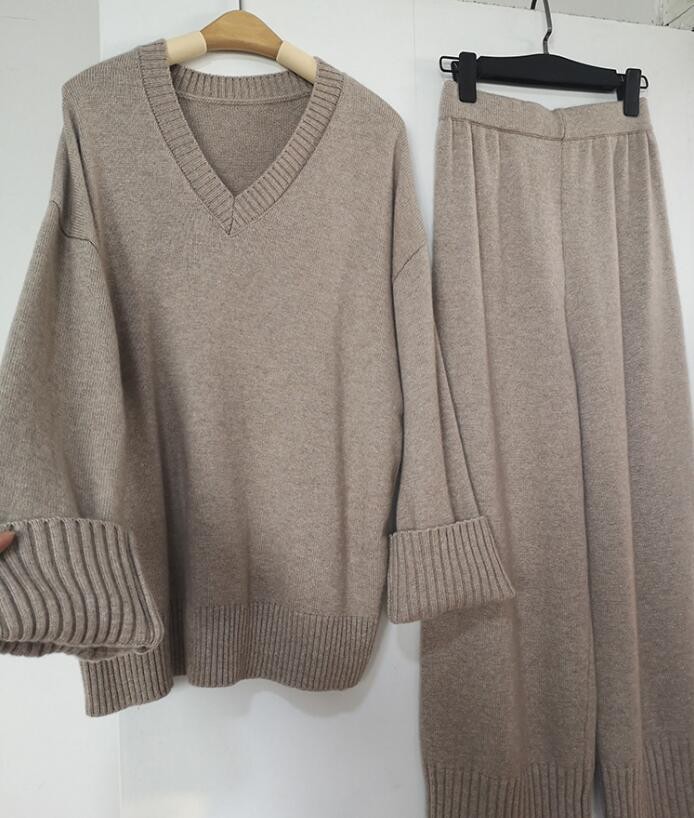 【受注製作】カシミアセット・トップス＋ボトムス（スカート、ズボン選択可能）　ニット オーダーメイド 豊富な色　TP-1