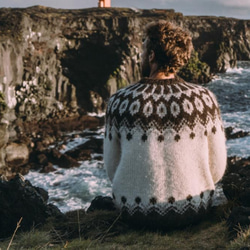 【限定】北欧風刺繍たっぷり　ウール・ セーター ニットLH73P 3枚目の画像