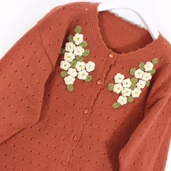 【1着限定】刺繍100%ウール・カーディガ・ セーター ニット HT-9943 2枚目の画像