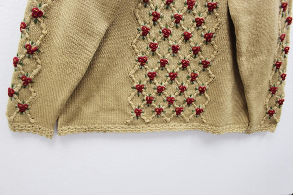 【1着限定】刺繍100%ウール・ セーター ニット KB108 2枚目の画像