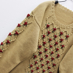 【1着限定】刺繍100%ウール・ セーター ニット KB108 3枚目の画像