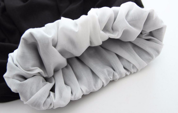 【受注製作】綿麻の天然素材 ゆったりスカート 黒 YS2203 2枚目の画像