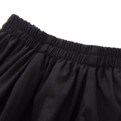 【受注製作】綿麻の天然素材 ゆったりスカート 黒 YS2203 5枚目の画像