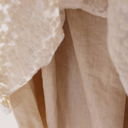 【受注製作】天然素材で製作したロングスカート 花柄レース 大人な美 綿麻 ベージュ LS3920 3枚目の画像
