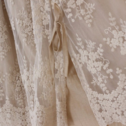 【受注製作】天然素材で製作したロングスカート 花柄レース 大人な美 綿麻 ベージュ LS3920 4枚目の画像