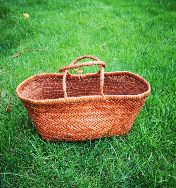 【受注製作】新作・手編み牛革ショルダトートバッグしっかりとした編み込み FB245 インナーバッグ付き 2枚目の画像